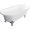 image:imageKingston Brass Aqua Eden VCTND6728NH8 Cast Iron Double Slipper Clawfoot Bathtub with Brushed Nickel Feet without FaucetDrillings 67Inch WhiteWhitePolished Chrome