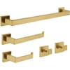 image:imageKingston Brass BAHK6024778C Lasdun 5Piece 18Inch Towel Bar Bathroom Accessory Set in Polished ChromeBrushed Brass
