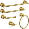 image:imageKingston Brass BAHK9112478BB Mathsson 5Piece 18 and 24 Towel Bars Bathroom Accessory Set Brushed Brass