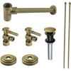 image:imageKingston Brass CC53303DLTRMK1 Trimscape Modern Plumbing Sink Trim Kit with Bottle Trap and Drain No Overflow in Antique Brass