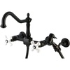 image:imageKingston Brass KS1245PXBS Heritage Wall Mount Bridge Kitchen Faucet with Brass Spray Oil Rubbed Bronze