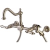 image:imageKingston Brass KS1248ALBS Heritage Wall Mount Bridge Kitchen Faucet with Brass Spray Brushed NickelBrushed Nickel