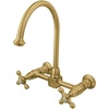 image:imageKingston Brass KS1292AX Restoration Wall Mount Bridge Kitchen Faucet Polished BrassPolished Brass