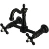 image:imageKingston Brass KS2440AX Heritage TwoHandle Wall Mount Kitchen Faucet Matte BlackMatte Black