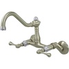 image:imageKingston Brass KS3221BL Vintage 6 Adjustable Center Wall Mount Kitchen Faucet Polished ChromeBrushed Brass