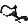 image:imageKingston Brass KS3221BL Vintage 6 Adjustable Center Wall Mount Kitchen Faucet Polished ChromeMatte Black