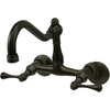 image:imageKingston Brass KS3221BL Vintage 6 Adjustable Center Wall Mount Kitchen Faucet Polished ChromeOil Rubbed Bronze