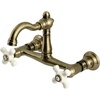 image:imageKingston Brass KS3250PX Vintage Wall Mount Kitchen Faucet Matte BlackAntique Brass