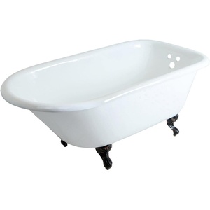 image:imageKINGSTON BRASS VCT3D603019NT5 60Inch Cast Iron Roll Top Claw Foot Tub with 338Inch Tub Wall Drillings and Oil Rubbed Bronze Feet WhiteOil Rubbed Bronze