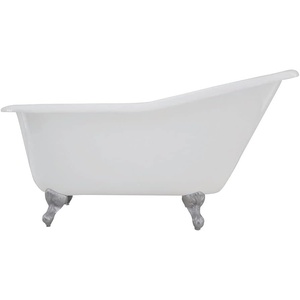 image:imageKingston Brass Aqua Eden VCTND6030NT5 Cast Iron Slipper Clawfoot Bathtub with Oil Rubbed Bronze Feet without Faucet Drillings 60Inch WhiteChrome