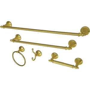 image:imageKingston Brass BAHK1612478BB Naples 5Piece Bathroom Accessory Set Brushed BrassBrushed Brass