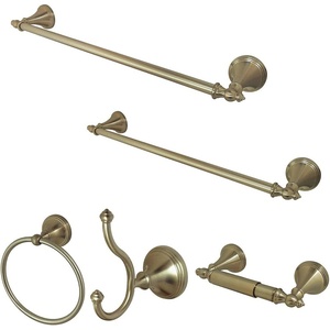 image:imageKingston Brass BAHK1612478BB Naples 5Piece Bathroom Accessory Set Brushed BrassBrushed Nickel