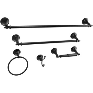 image:imageKingston Brass BAHK1612478BB Naples 5Piece Bathroom Accessory Set Brushed BrassMatte Black
