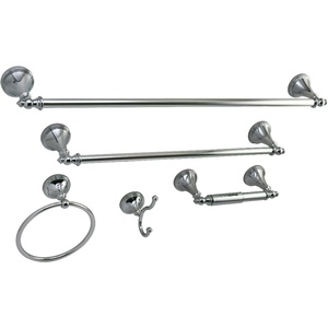 image:imageKingston Brass BAHK1612478BB Naples 5Piece Bathroom Accessory Set Brushed BrassPolished Chrome