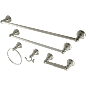 image:imageKingston Brass BAHK5112478SN Santa Fe 5Piece 18Inch and 24Inch Towel Bars Bathroom Accessory Set in Brushed NickelBrushed Nickel