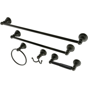 image:imageKingston Brass BAHK5112478SN Santa Fe 5Piece 18Inch and 24Inch Towel Bars Bathroom Accessory Set in Brushed NickelOil Rubbed Bronze