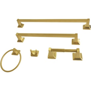 image:imageKingston Brass BAHK602124787 Milton 5Piece 18Inch and 24Inch Towel Bars Bathroom Accessory Set in Brushed BrassBrushed Brass