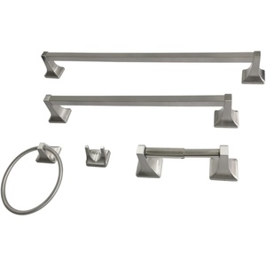 image:imageKingston Brass BAHK602124787 Milton 5Piece 18Inch and 24Inch Towel Bars Bathroom Accessory Set in Brushed BrassBrushed Nickel
