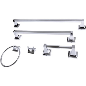 image:imageKingston Brass BAHK602124787 Milton 5Piece 18Inch and 24Inch Towel Bars Bathroom Accessory Set in Brushed BrassPolished Chrome