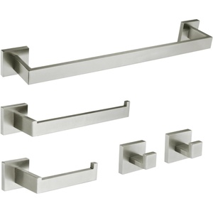 image:imageKingston Brass BAHK6024778C Lasdun 5Piece 18Inch Towel Bar Bathroom Accessory Set in Polished ChromeBrushed Nickel