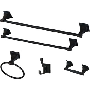 image:imageKingston Brass BAHK61212478SN Monarch 5Piece 18Inch and 24Inch Towel Bars Bathroom Accessory Set in Brushed NickelBlack