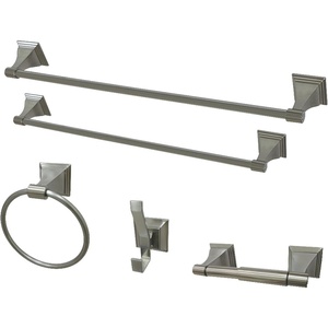 image:imageKingston Brass BAHK61212478SN Monarch 5Piece 18Inch and 24Inch Towel Bars Bathroom Accessory Set in Brushed NickelBrushed Nickel