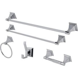 image:imageKingston Brass BAHK61212478SN Monarch 5Piece 18Inch and 24Inch Towel Bars Bathroom Accessory Set in Brushed NickelPolished Chrome
