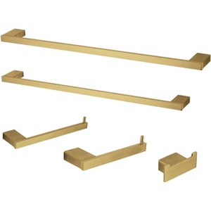 image:imageKingston Brass BAHK6312478C Metzinger 5Piece 18Inch and 24Inch Towel Bars Bathroom Accessory Set in Polished ChromeBrushed Brass