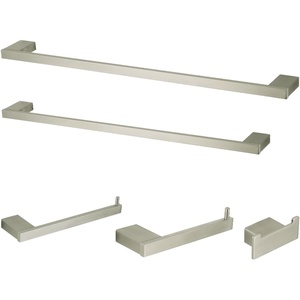 image:imageKingston Brass BAHK6312478C Metzinger 5Piece 18Inch and 24Inch Towel Bars Bathroom Accessory Set in Polished ChromeBrushed Nickel