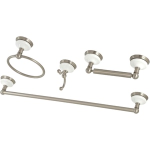 image:imageKingston Brass BAK1111478MB Victorian 4Piece 24Inch Towel Bar Bathroom Accessory Set in Matte BlackBrushed Nickel