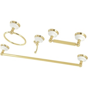 image:imageKingston Brass BAK1111478MB Victorian 4Piece 24Inch Towel Bar Bathroom Accessory Set in Matte BlackPolished Brass