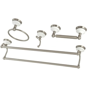 image:imageKingston Brass BAK1113478SN Victorian 4Pieces Dual TowelBar Bathroom Hardware Set Brushed NickelBrushed Nickel