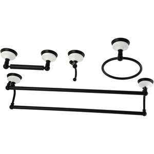 image:imageKingston Brass BAK1113478SN Victorian 4Pieces Dual TowelBar Bathroom Hardware Set Brushed NickelMatte Black