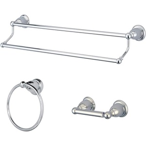 image:imageKingston Brass BAK175348C Heritage 3Piece 24Inch Dual Towel Bar Bathroom Accessory Set in Polished ChromePolished Chrome
