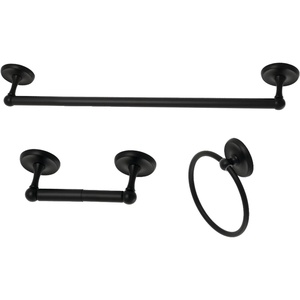 image:imageKingston Brass BAK31248PB Victorian 3Piece Bathroom Accessory Set Polished BrassMatte Black