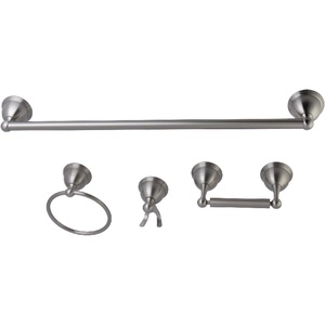 image:imageKingston Brass BAK3961478C Restoration 4Piece 24Inch Towel Bar Bathroom Accessory Set in Polished ChromeBrushed Nickel