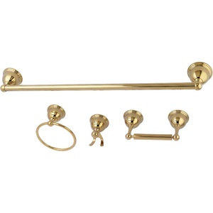image:imageKingston Brass BAK3961478C Restoration 4Piece 24Inch Towel Bar Bathroom Accessory Set in Polished ChromePolished Brass