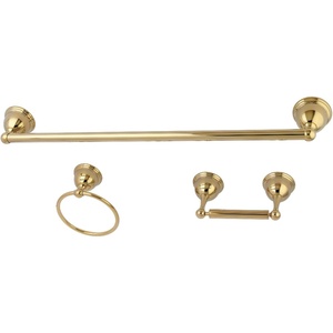 image:imageKingston Brass BAK396148PB Restoration 3Piece TowelBar Bathroom Hardware Set Polished BrassPolished Brass