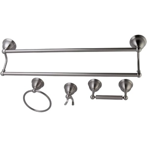 image:imageKingston Brass BAK3963478SN Restoration 4Piece Dual Towel Bar Bathroom Hardware Set Brushed NickelBrushed Nickel