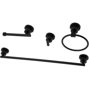 image:imageKingston Brass BAK8211478C Concord 4Piece 24Inch Towel Bar Bathroom Accessory Set in Polished ChromeMatte Black