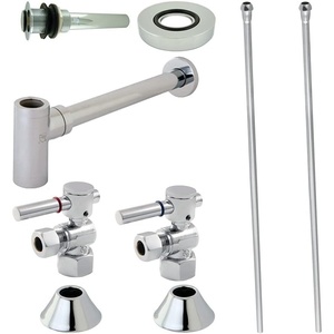 image:imageKingston Brass CC43101DLVKB30 Contemporary Sink Trim Kit with Drain and Bottle Trap Polished ChromePolished Chrome