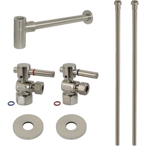 image:imageKingston Brass CC43106DLLKB40 Trimscape Modern Plumbing Sink Trim Kit with Bottle Trap in Polished NickelBrushed Nickel