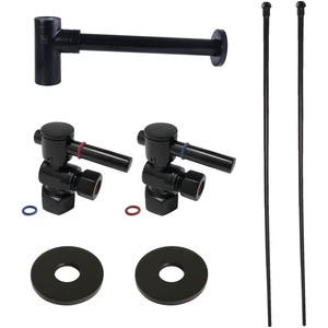 image:imageKingston Brass CC43106DLLKB40 Trimscape Modern Plumbing Sink Trim Kit with Bottle Trap in Polished NickelMatte Black