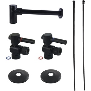 image:imageKingston Brass CC43202DLLKB30 Trimscape Modern Plumbing Sink Trim Kit with Bottle Trap in Polished BrassMatte Black