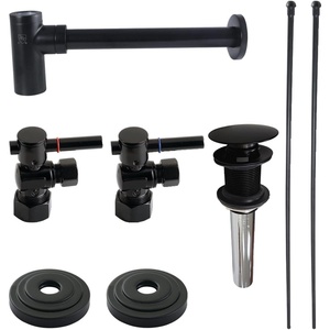 image:imageKingston Brass CC53300DLTRMK1 Trimscape Modern Plumbing Sink Trim Kit with Bottle Trap and Drain No Overflow in Matte Black