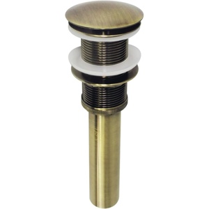 image:imageKingston Brass EV8313 Coronet Push PopUp Bathroom Sink Drain Without Overflow Antique Brass 888 x 263 x 263