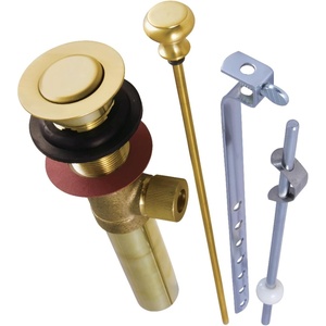 image:imageKingston Brass KB2001 Trimscape 22 Gauge Drain PopUp Assembly 814 Polished ChromeBrushed Brass