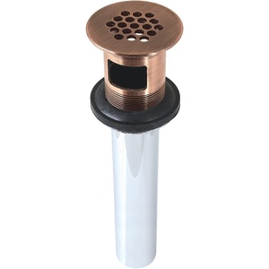 image:imageKingston Brass KB5008 Fauceture Grid Drain with Overflow Hole 114 inch by 6inch 17 gauge Satin NickelAntique Copper