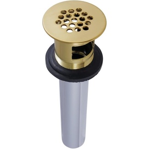 image:imageKingston Brass KB5008 Fauceture Grid Drain with Overflow Hole 114 inch by 6inch 17 gauge Satin NickelBrushed Brass