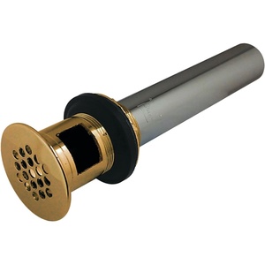 image:imageKingston Brass KB5008 Fauceture Grid Drain with Overflow Hole 114 inch by 6inch 17 gauge Satin NickelPolished Brass